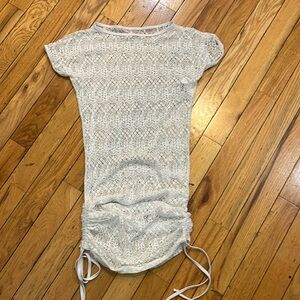 Women’s Mapale sz M see thru nylon spandex white ruched swimsuit cover up